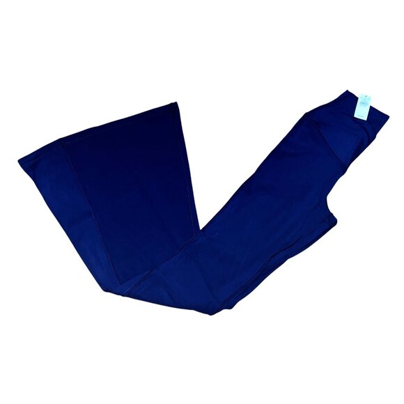 Aerie Offline Real Me Super Flare Crossover Waist Leggings Sz Small Short Navy - Picture 8 of 16